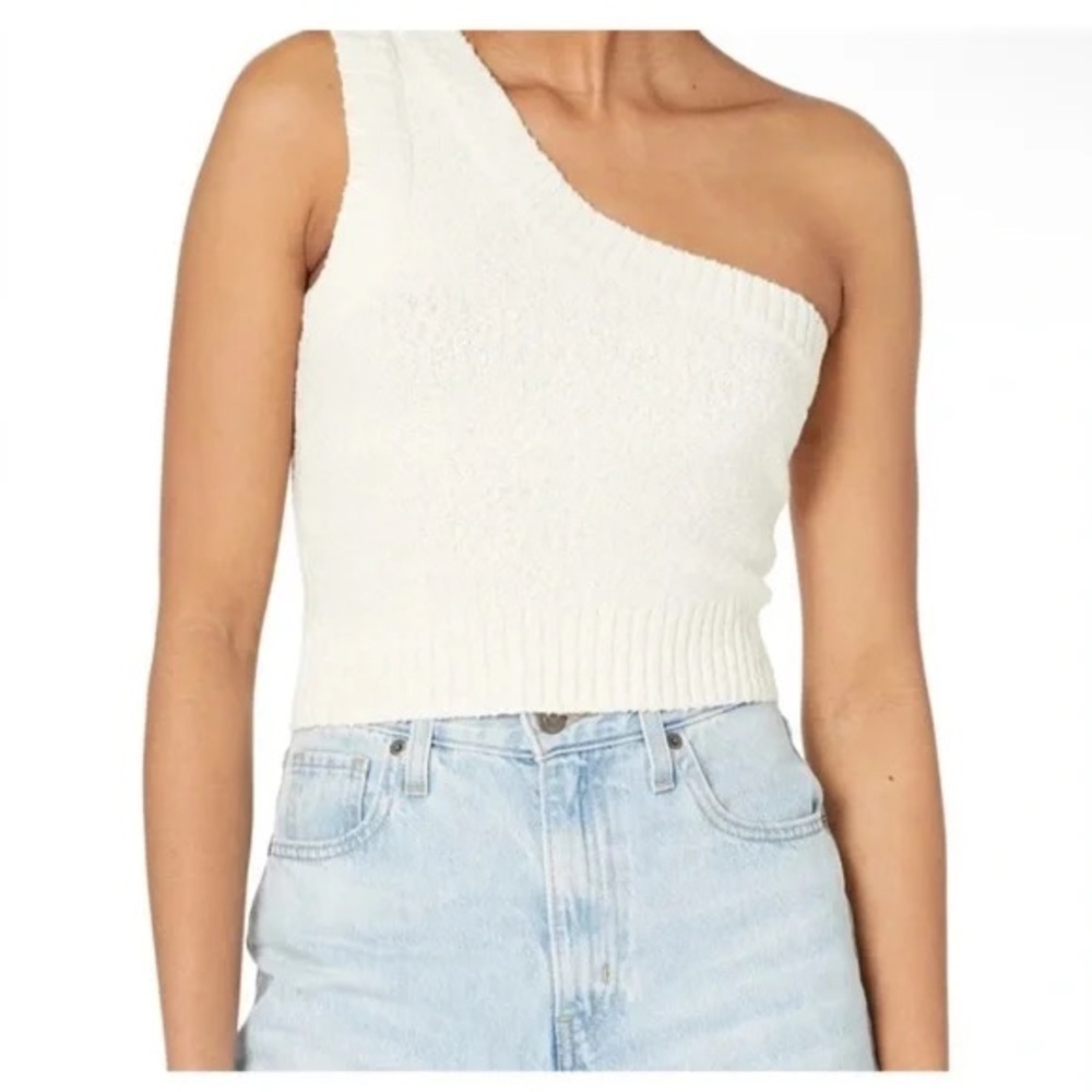 Madewell Quinn One Shoulder Top In Antique Cream - Size L